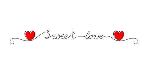 continuous one line script cursive text sweet vector image