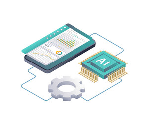 exploring ai processes in technology data analysis vector image