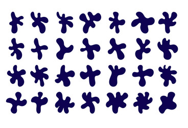 set of design elements in irregular organic forms vector image