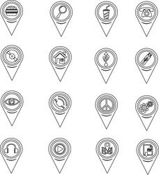 Set of map pointer icons for website vector