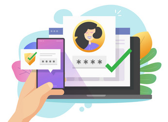 2FA Login Verification Code vector image