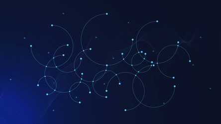 circle lines and points connected for network vector image