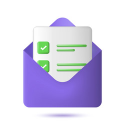 Mail icon 3d envelope with done check and cross Vector Image