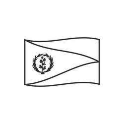 eritrea flag icon in black outline flat design vector image