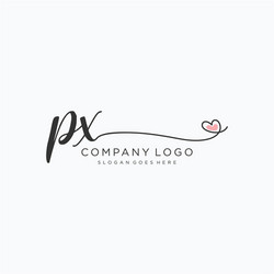 Px initial handwriting logo design Royalty Free Vector Image