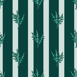 seamless pattern bunch arugula salad on teal vector image