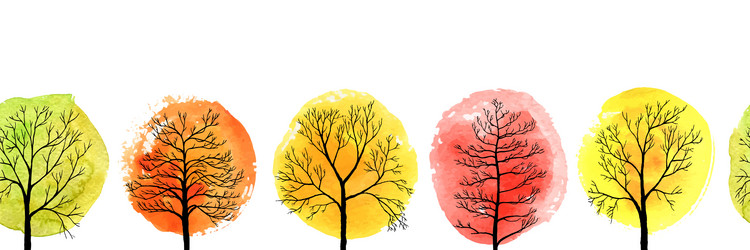 seamless pattern with autumn trees vector image