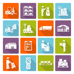 Warehouse flat horizontal banners Royalty Free Vector Image