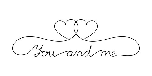 Continuous one line script cursive text you vector