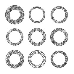 Ancient greek round key pattern - meander art Vector Image