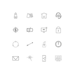 Internet of things simple linear icons set vector