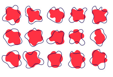 set of design elements in random abstract shapes vector image
