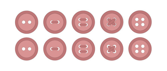 Set of pink buttons button with two and four vector