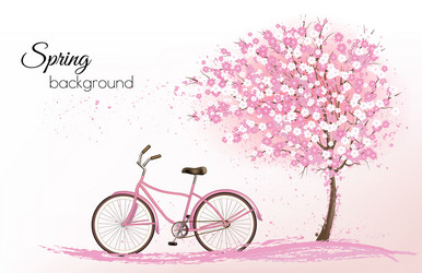 Spring Background With A Blossoming Tree Vector Image