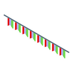 string of triangle flags hanging on a rope vector image