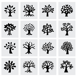 Trees icon set vector