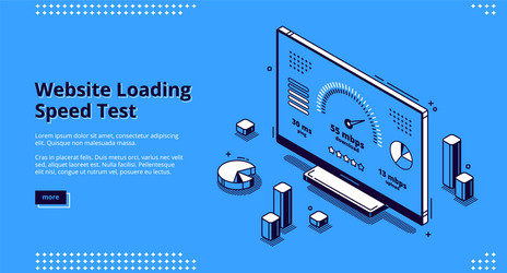 website loading speed test banner vector