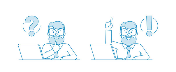 working process stages solving problem vector image