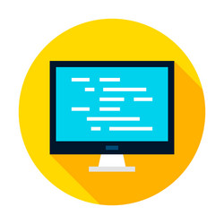 Computer coding circle icon vector