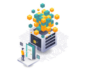 exploring blockchain data analysis vector image