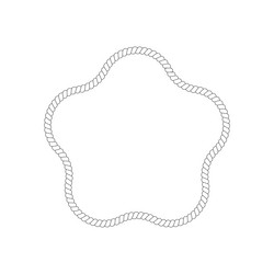 Flower shaped rope frame for photo or picture vector