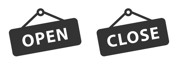 set of close and open icon sign cancel symbol web vector image