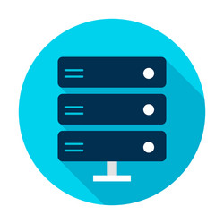 Computer Server Icon - Circle Shape vector image