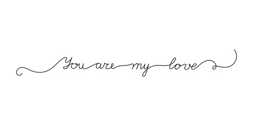 Continuous one line script cursive text you vector