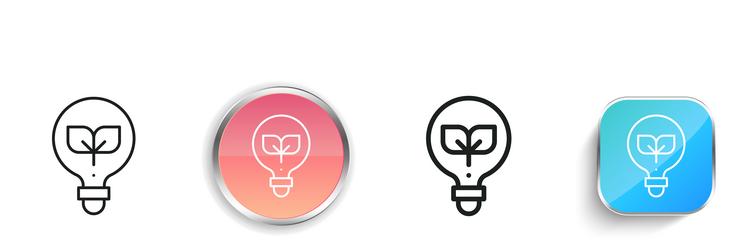 lightbulb icon thin linear regular and button vector image