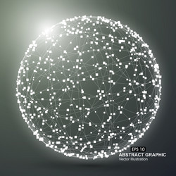 point and curve constructed the sphere wireframe vector image