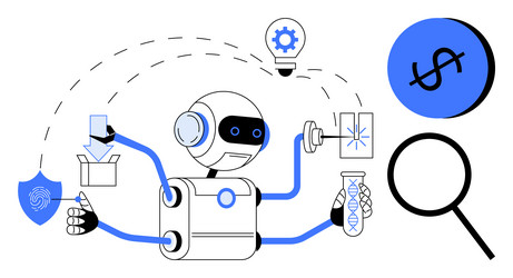 robotics and innovation exploring ai security vector image