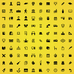 school 100 icons universal set for web and ui vector image