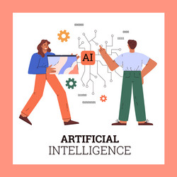 squared banner about artificial intelligence vector