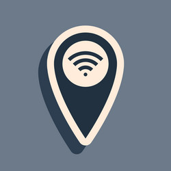 black pointer map with wifi internet signal vector image