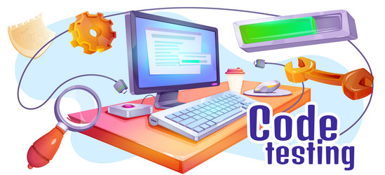 code testing vector image