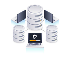 exploring data technology in computer network vector image