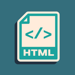 green html file document download button vector image