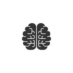 Brain icon black isolated Royalty Free Vector Image