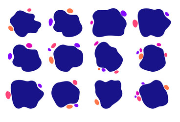 set of random irregular drops and stains vector image