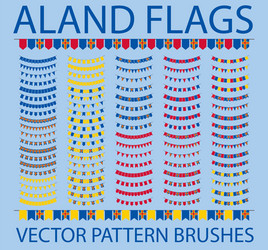 Set pattern brushes on blue background outer vector