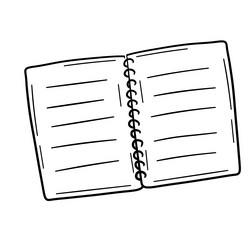 sketch of notebook with blank sheet vector image