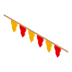 string of triangular flags is hanging on a rope vector image