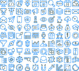 Line think creative icon set Royalty Free Vector Image