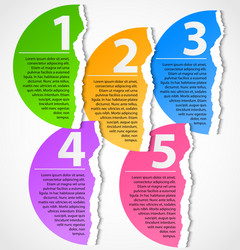 Torn paper progress option labels Royalty Free Vector Image