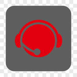 call center operator rounded square button vector image