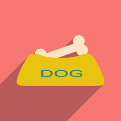 flat with shadow icon and mobile application dog vector image