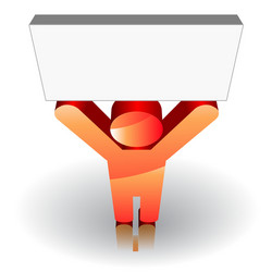 man with a signboard vector image