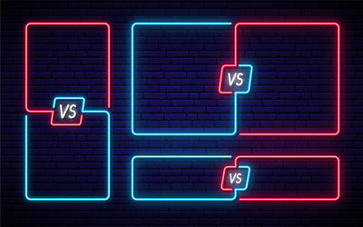 neon versus set different frames with vs vector image