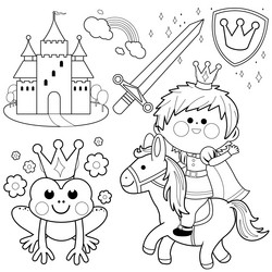 Royal Prince and Horse Fairy Tale Vector Image