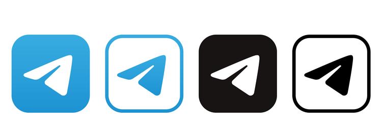 set of telegram mobile app icons isolated vector image